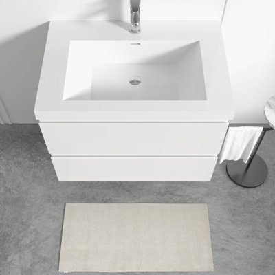  Meuble-lavabo flottant simple 30 po avec lavabo à surface solide Angela