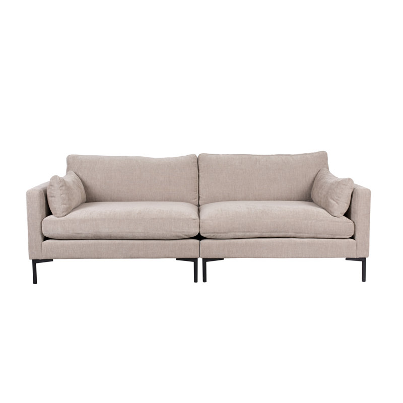 Canapé à accoudoirs carrés 91 po, Mélange de polyester brun