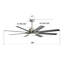 Ventilateur de plafond à profil bas de 66 pouces avec lumières à intensité variable et télécommande intelligente 6 vitesses-1307645586-1307645584