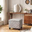 Repose-pieds en lin avec pieds tournés-1155947725