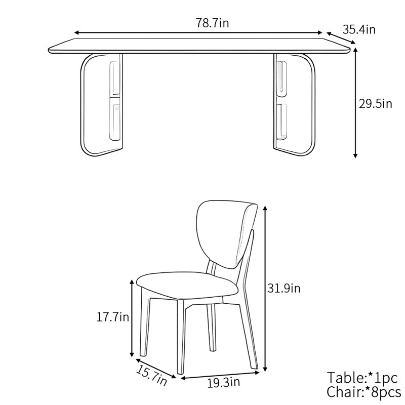 European modern simple dining table set