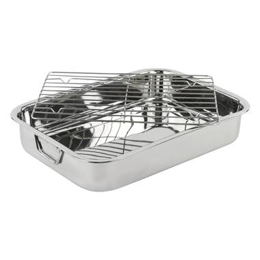 NutriChef 20.4'' Stainless Steel Roasting Pan & Reviews