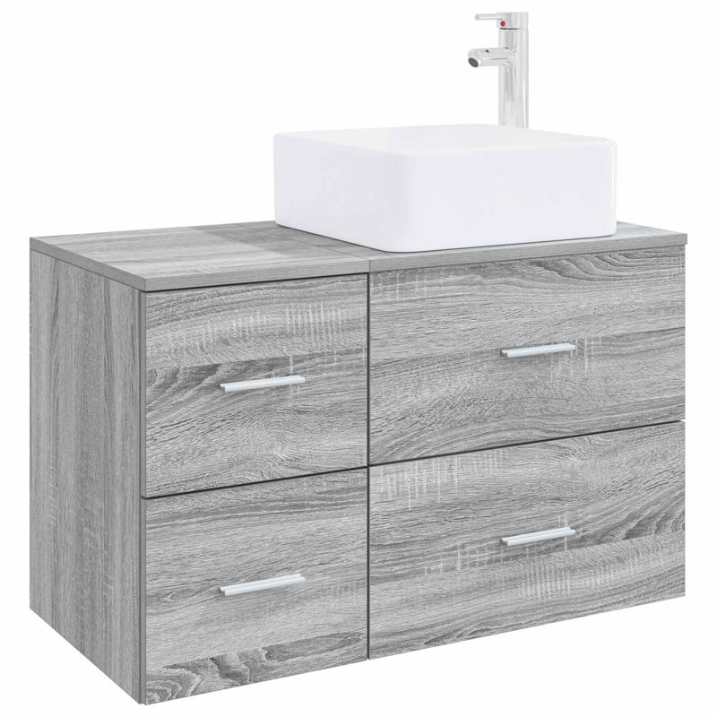 Vanity & Mirror Set, Grey Sonoma