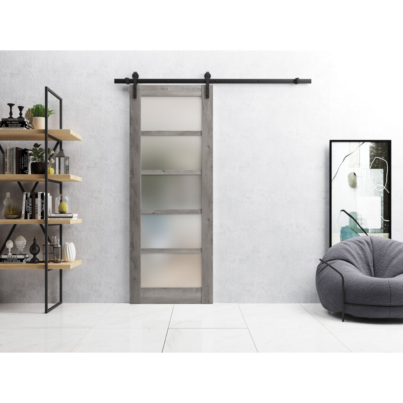 Porte standard lambrissée Quadro, 42 po x 96 po, Gris Nebraska