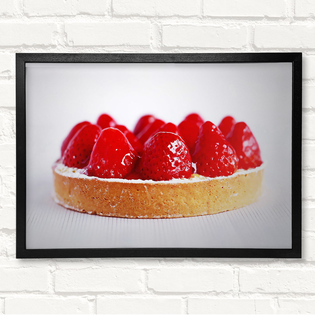 Strawberry Tart - Geschlossener Eckrahmen Kunstdrucke auf Holz