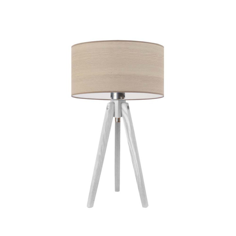Turner Wood Tripod Lamp, Silver, Beige