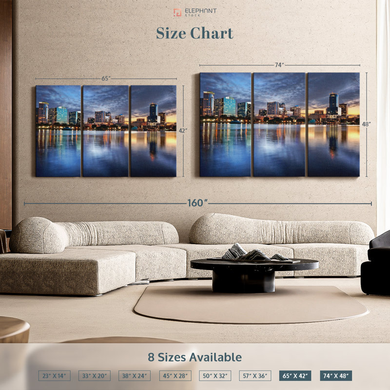 «Orlando Night Skyline» sur, H 48 po x l 74 po