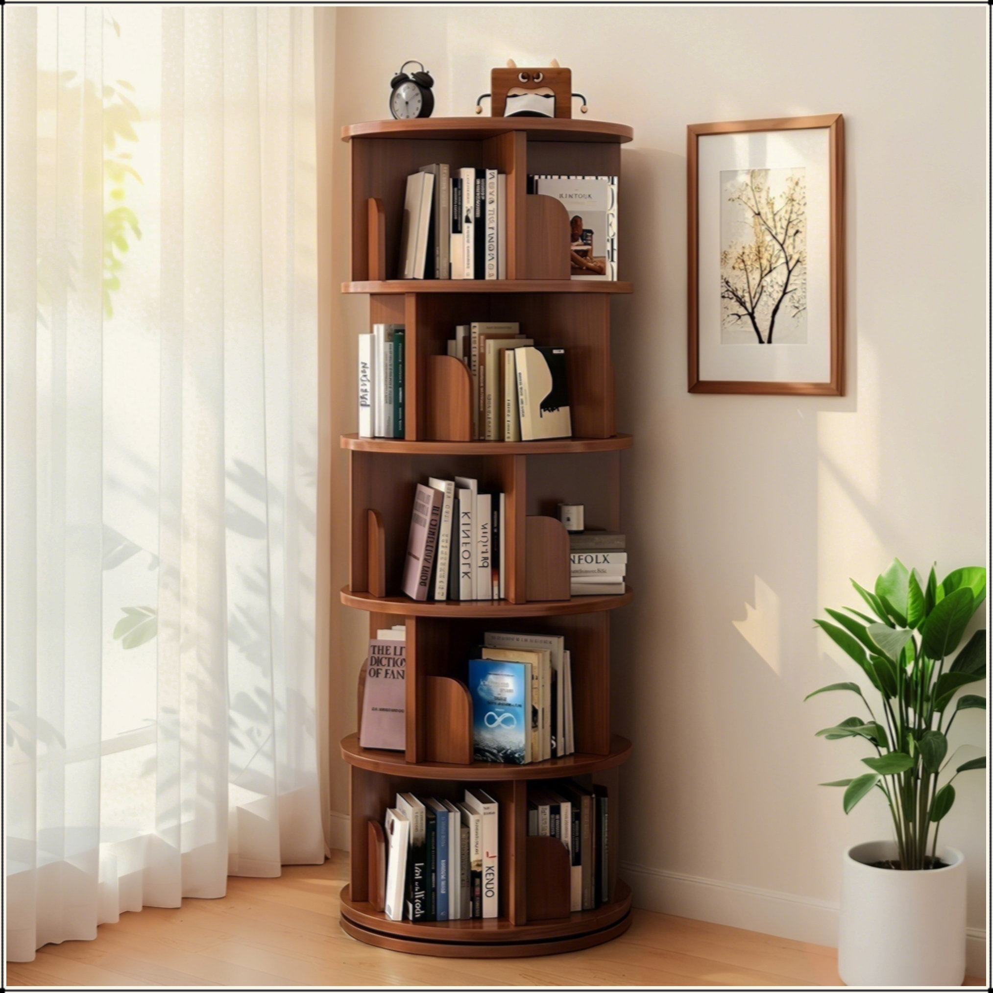 Latitude Run® 5 Tier Rotating Bookshelf
