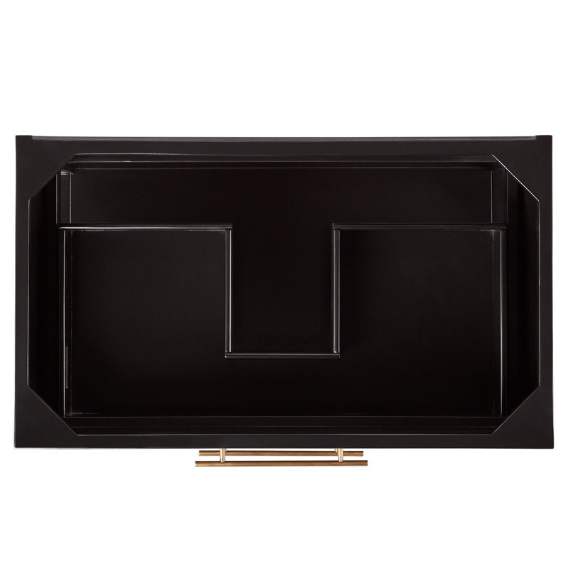 36" Robertson Single Bathroom Vanity Set with Oval Undermount Sink, Arctic White Quartz, 8" Widespread, Black