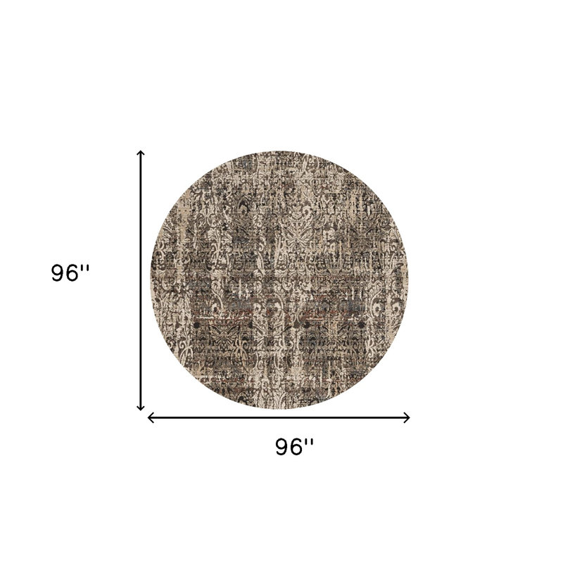 Tapis rond gris 8 pi