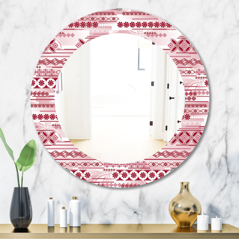 Miroir mural irrégulier bohémien et éclectique, H 31,5 po x l po
