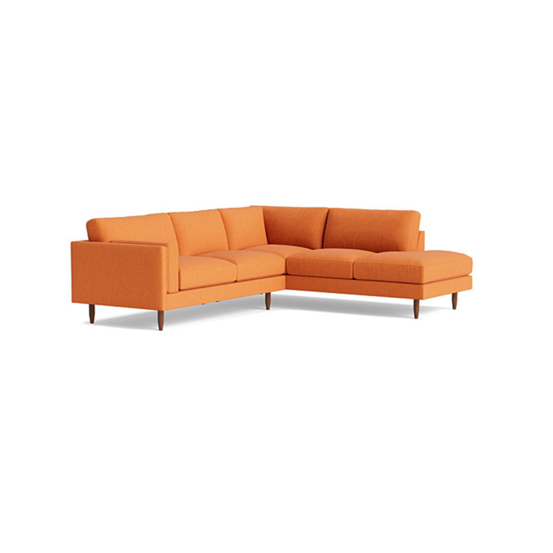Skinny Fat Sectional, Performance Weave - Carrot, Right Hand Facing