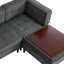 4 - Piece Upholstered Tufted Corduroy Modular Corner Sofa with Pillow Back and Removable Flip-Tray Top Storage Ottoman -1561752580