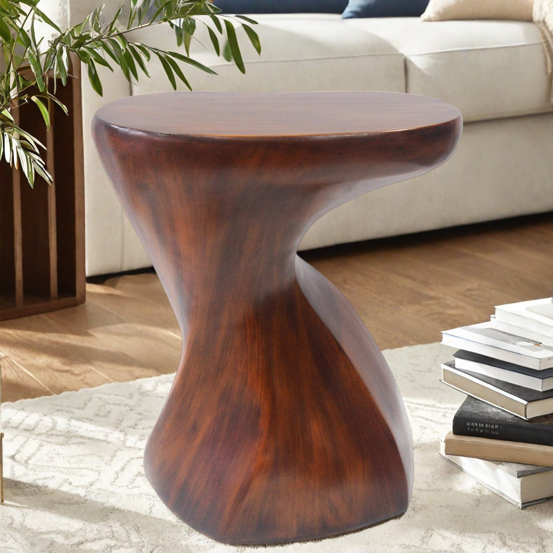 Concrete Top End Table, Brown*Brown
