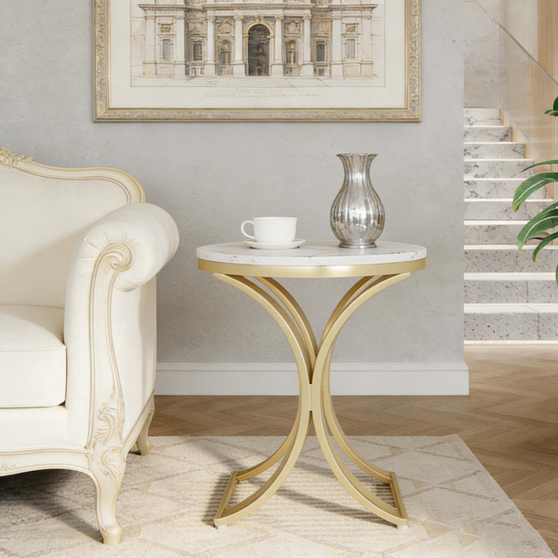 Petite table d'appoint avec structure en métal