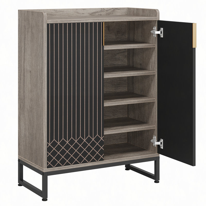 Armoire à chaussures à 5 niveaux avec portes pour une organisation moderne et une vie sans encombrement