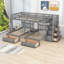 Lit superposé simple en bois avec tablette et tiroirs Erlingur-793435523