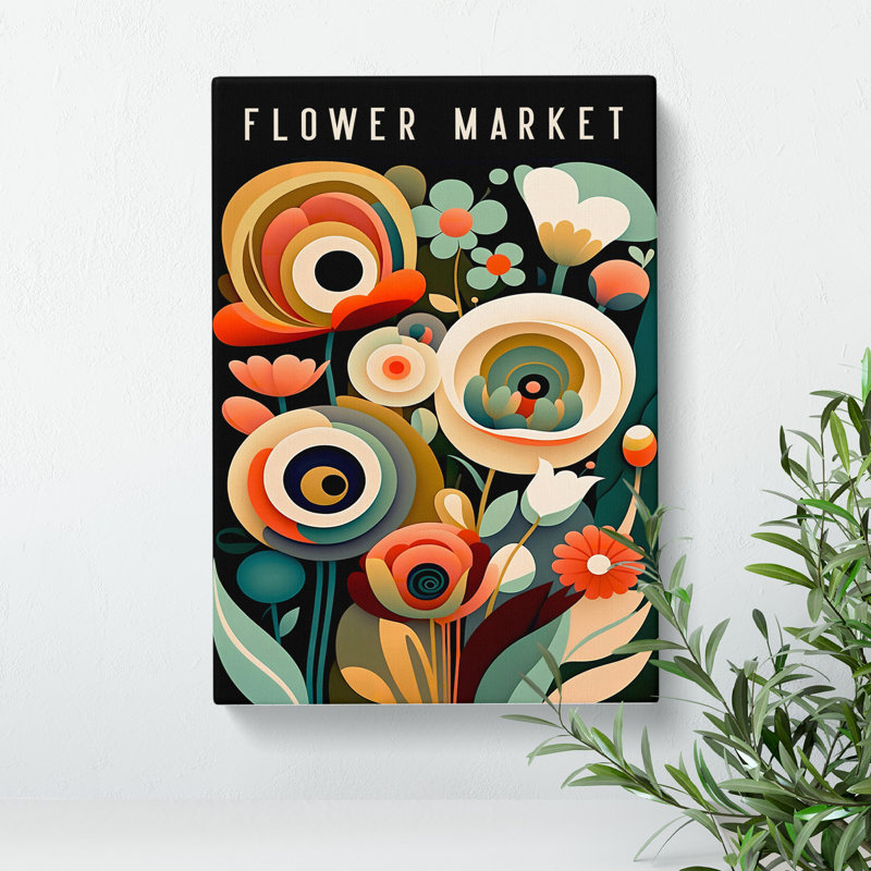 XMKTMKT-174 Contemporary Flower Market Exhibition No.1 - Wrapped Canvas