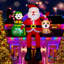Décoration de Noël gonflable de Noël de 8 pi avec un père Noël renne, un décor lumineux à DEL pour balcon de toit, décorations de Noël géantes