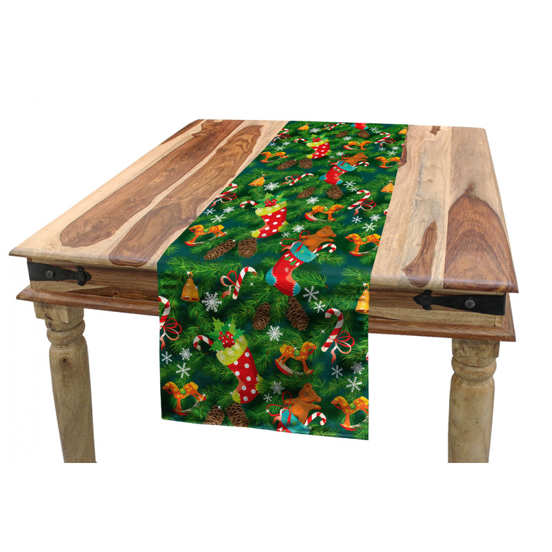 Floral Christmas Table Runner, 90" x 16"