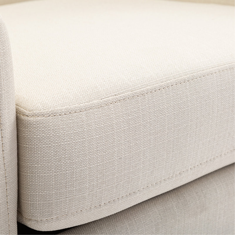 Fauteuil demi-tonneau pivotant et pivotant, Lin naturel