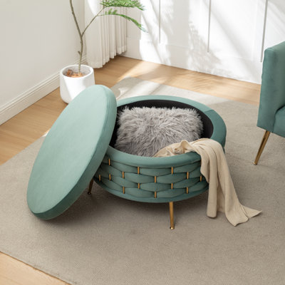 Cristen Upholstered Round Storage Ottoman