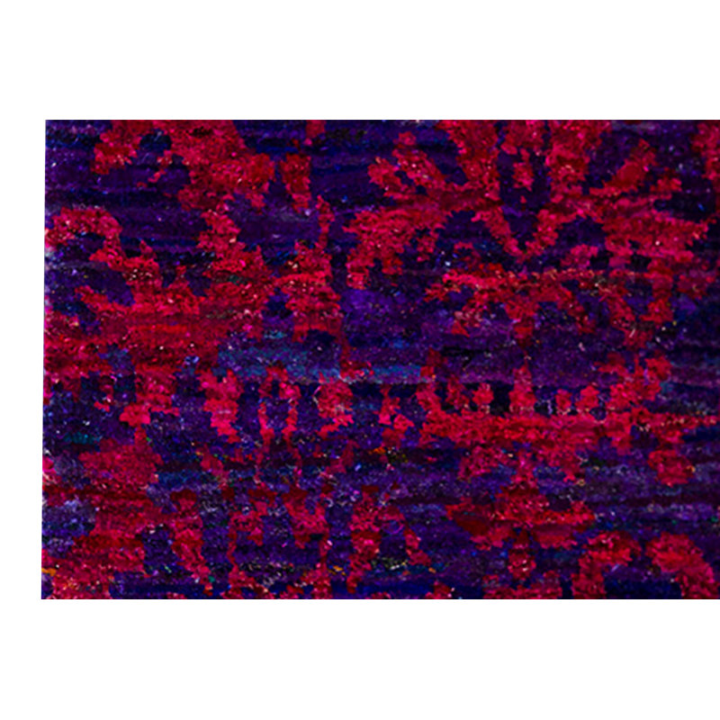 Hand-Knotted High-Quality Blue and Red Area Rug