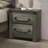 Rustic Gray 3Pc Set Eastern King Size Bed 2X Nightstands Unique Design Headboard Bedroom Furniture Metal Accents