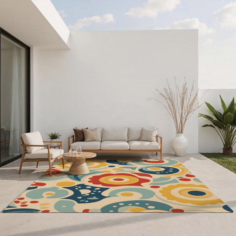 Jazzy Spark Indoor And Outdoor Area Rug, Rectangle 1'6" x 2'6"