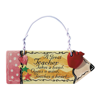 Enseigne suspendue 5 lignes teacher Landry