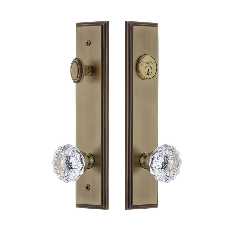 Ensemble d'entrée haut Carré, Laiton rétro, 2,375 po