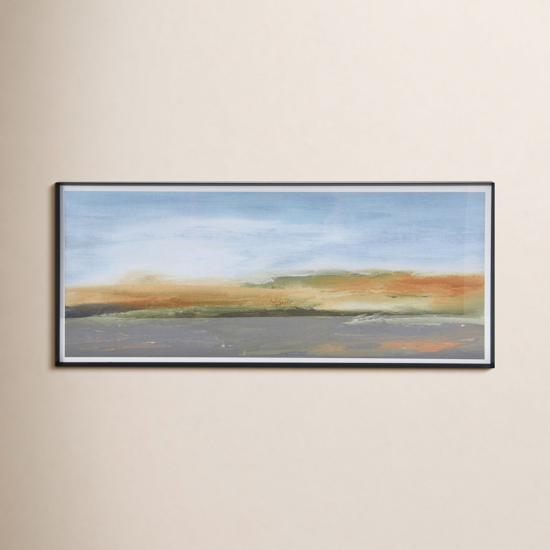 Abstract Watercolor Landscape in Metal Frame Joss & Main