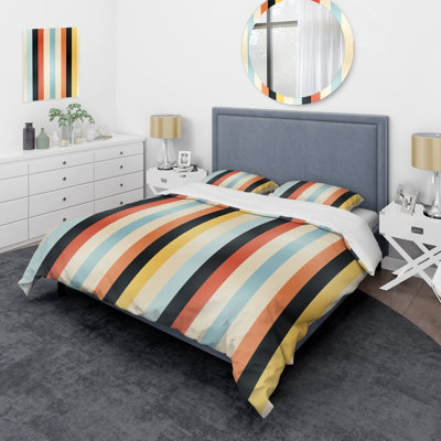 Retro Revival Striped Pattern II Duvet Cover