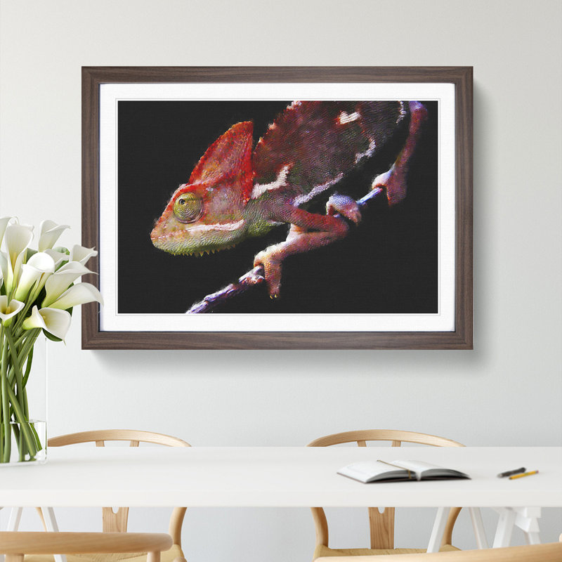 Chameleon Lizard Vol.2 - Framed Print, 27cm H x 36cm W x 2cm D, Walnut Framed