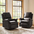 Philip 38" Traditional Leather Swivel Rocker Manual Recliner (Set of 2)