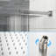 Système de douche mural carré de 10 pouces avec - soupape équilibrée, barre coulissante réglable, douche à effet de pluie et à main, facile à nettoyer, installation en nickel brossé,