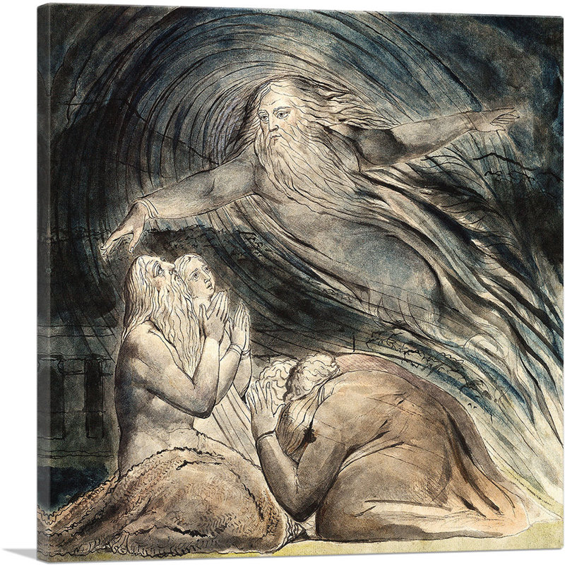 Reproduction d'art sur toile tendue, "The Lord répond à l'emploi du tourbillon" par William Blake