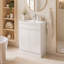Meuble-lavabo autoportant moderne 24 po avec lavabo en céramique, portes à fermeture douce, blanc brillant