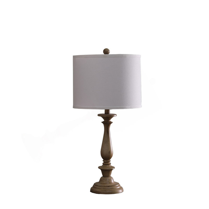 Lampe de table en polyrésine effet bois 27,5 po