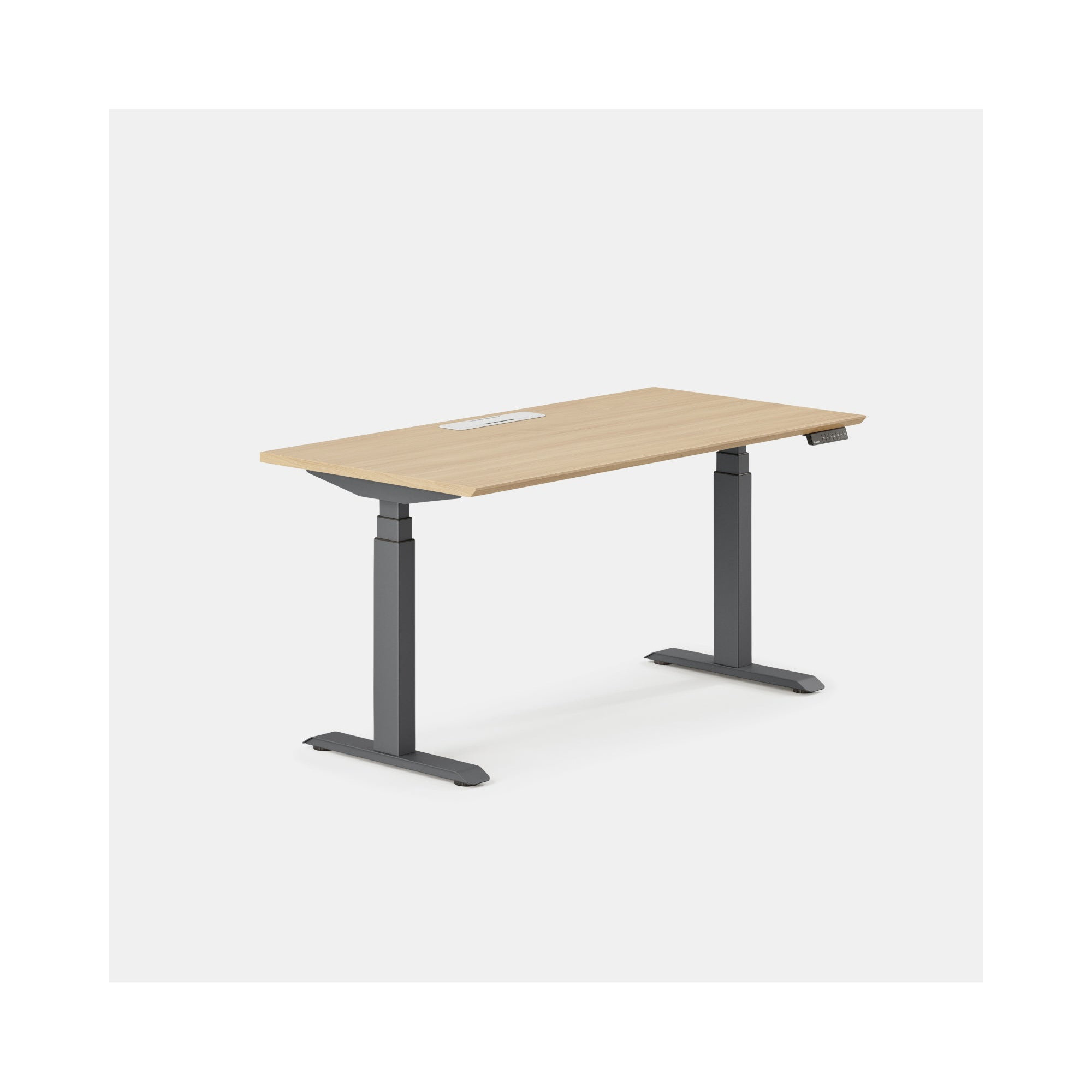 Standing Desk, Woodgrain, 52" H x 60" W x 30" D, Charcoal