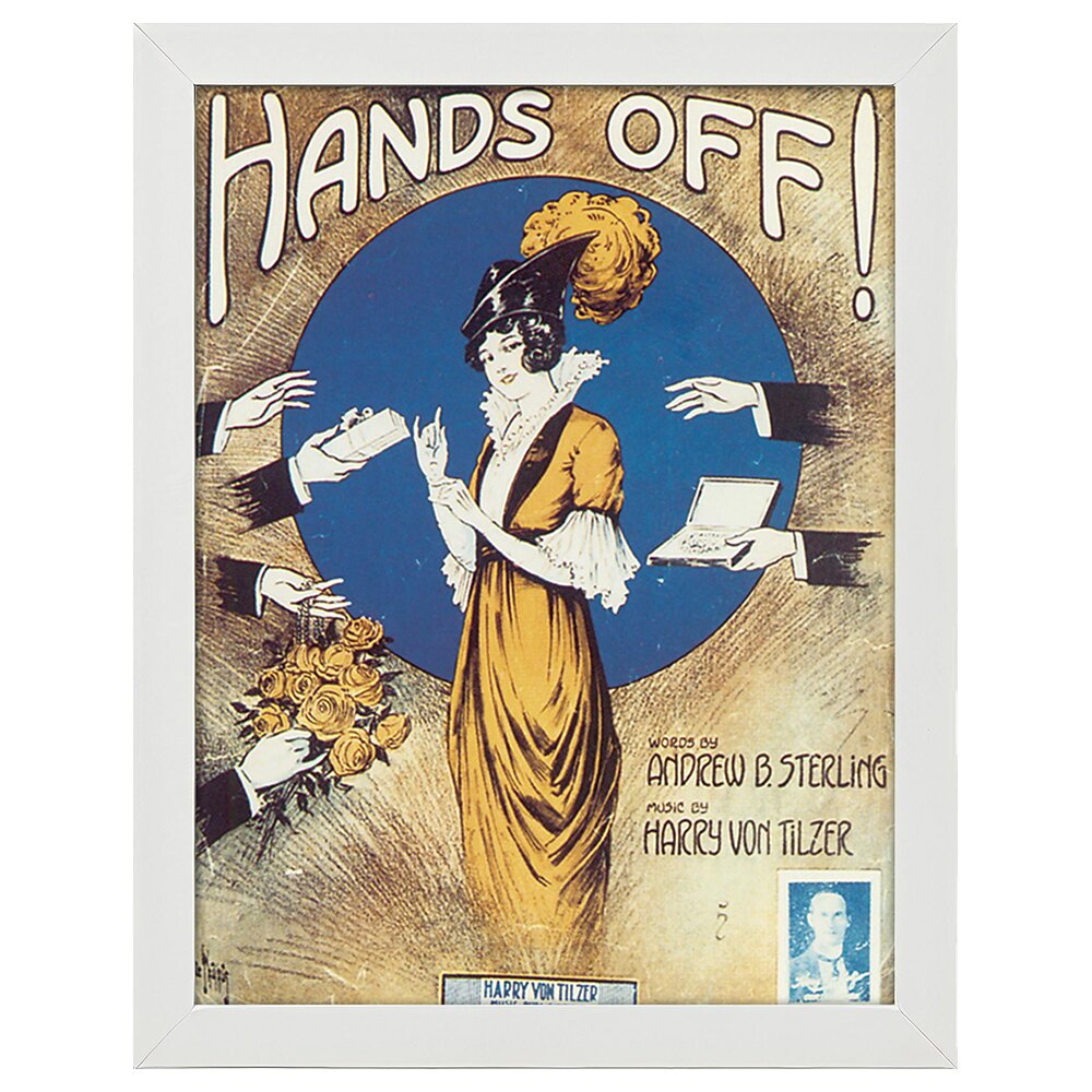 Leinwandbild Vintage Music Cover Hands Off!