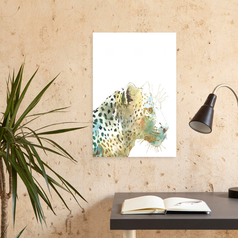 Art africain, léopard africain abstrait contemporain, chat, nature, art mural, H 24 po x l 16 po