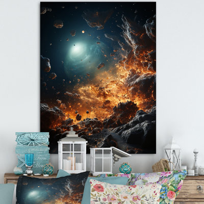 Asteroids planète orange II - impression sur toile Asteroids