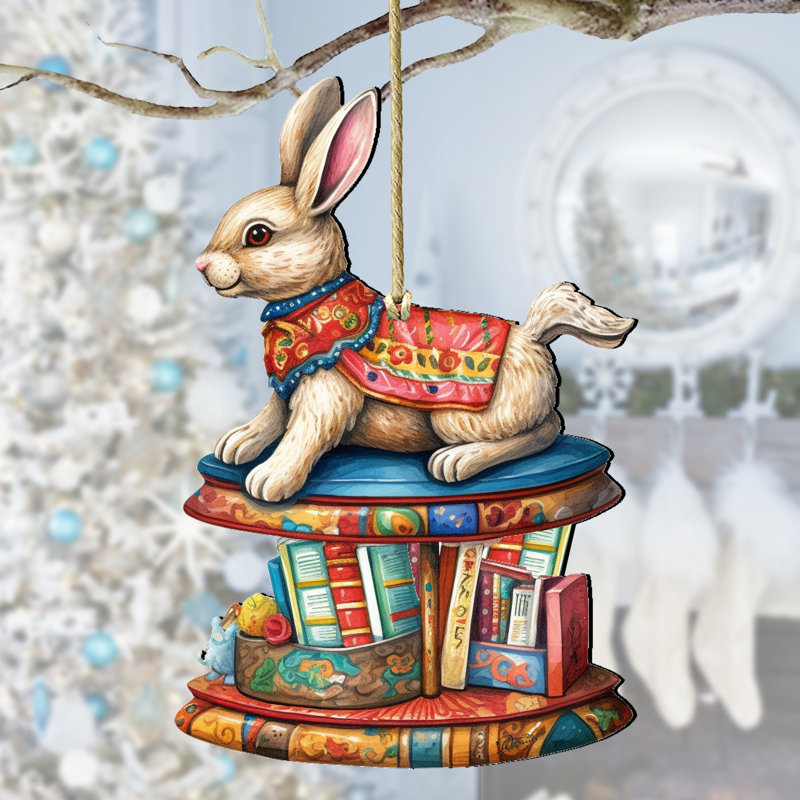 5.5'' Wood Hanging Figurine Ornament
