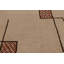 Art Deco Hand Knotted Area Rug in Beige/Brown, Red, Black, Cream/White