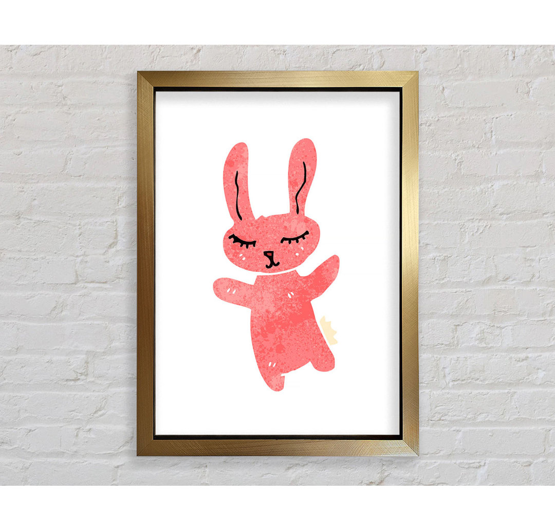 Pink Bunny Hug - Einzelne Bilderrahmen Kunstdrucke