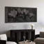 Art de botanique foncé avec des feuilles vert foncé - impression sur toile encadrée de la chambre principale-123831193-123831194