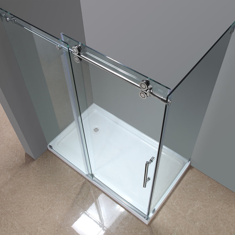 Langham 60" Frameless Clear Tempered Glass Sliding Shower Enclosure
