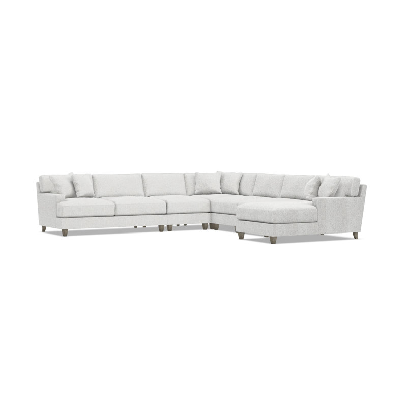 Mila Sectional, White Polyester, 33.5" H x 137" W x 137" D, Right Hand Facing