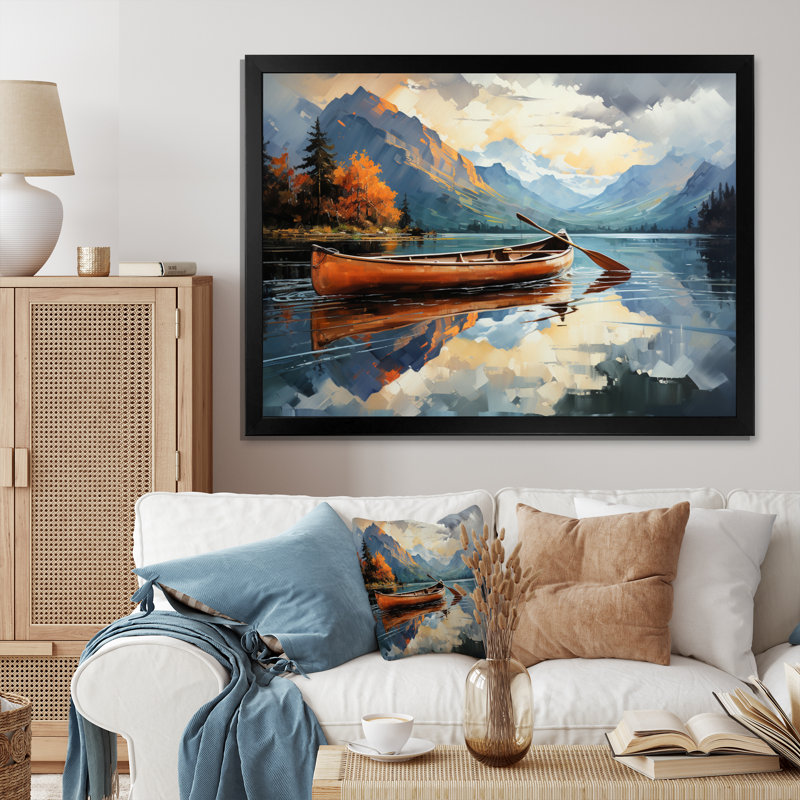 Canada Mountain Lake Reflections II - reproduction sur toile, Toile tendue, H 16 po x l 32 po x P 1 po